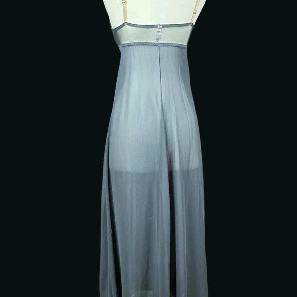 Victoria's Secret Blue Chemise with Gold Lace - Picture 5 of 7